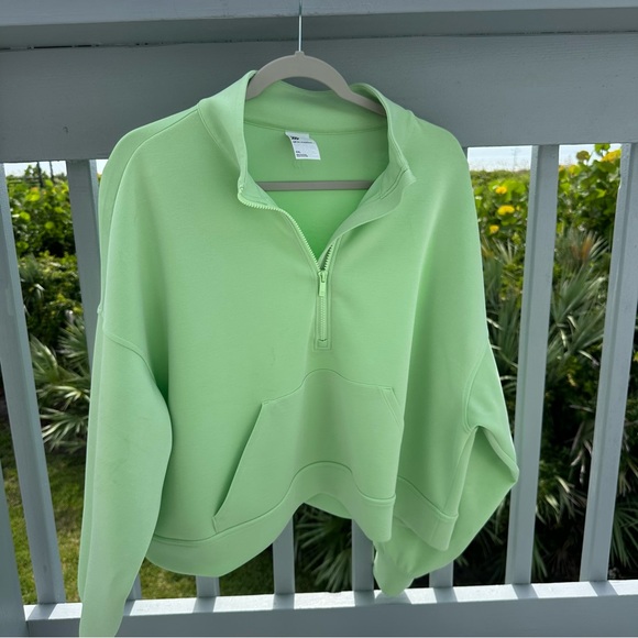ALL IN MOTION Women's Activewear Long Sleeve Half Zip, Green,Pullover Size XXL - Picture 3 of 10